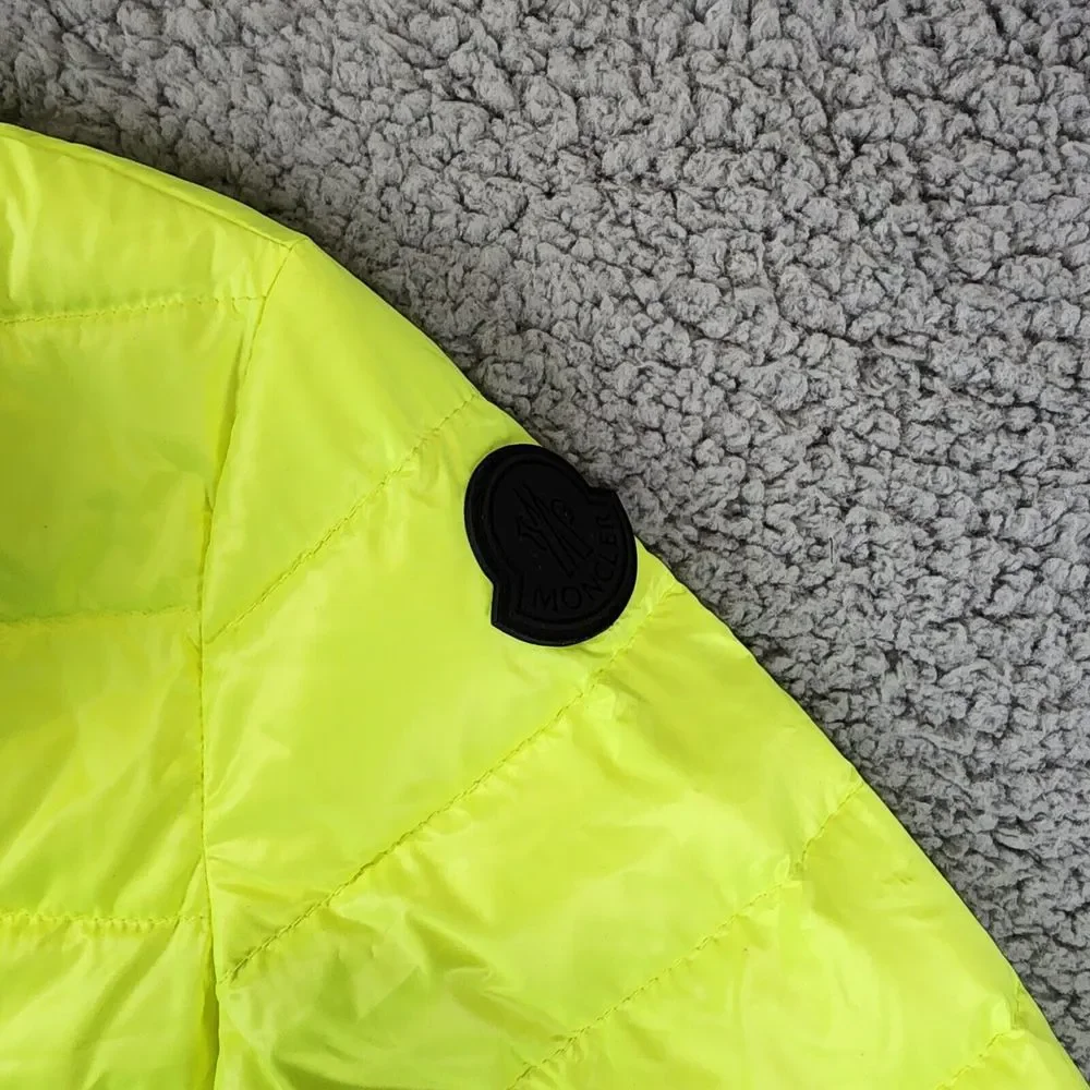 Moncler Photine Down Puffer Jacket Girls 10A Lime Stand Collar Full Zip L/S~ - Picture 12 of 15